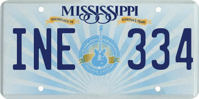 MS license plate INE334