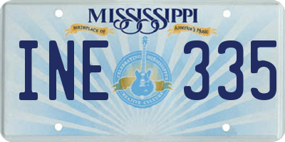 MS license plate INE335