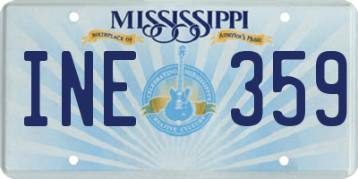 MS license plate INE359
