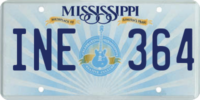 MS license plate INE364