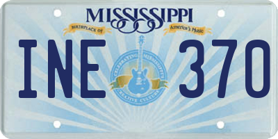 MS license plate INE370