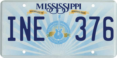 MS license plate INE376