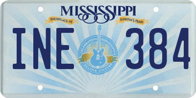 MS license plate INE384