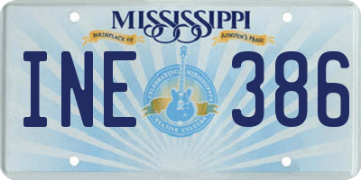MS license plate INE386