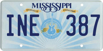 MS license plate INE387