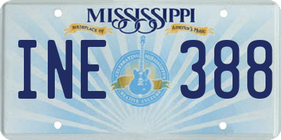 MS license plate INE388