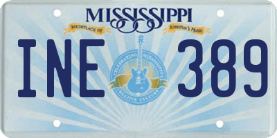 MS license plate INE389