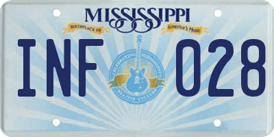 MS license plate INF028