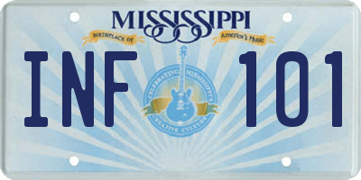 MS license plate INF101