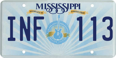 MS license plate INF113