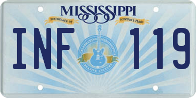 MS license plate INF119