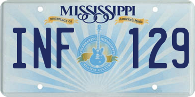 MS license plate INF129