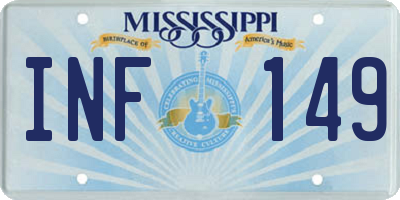 MS license plate INF149