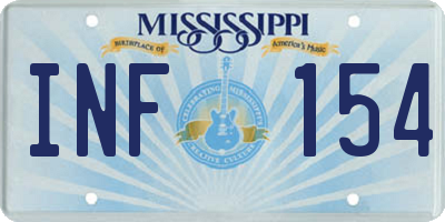 MS license plate INF154