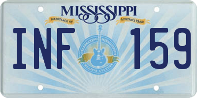 MS license plate INF159