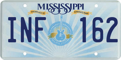 MS license plate INF162
