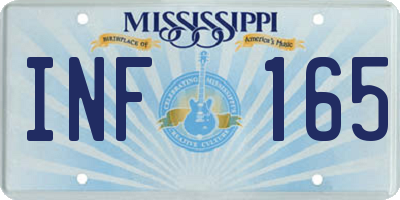 MS license plate INF165