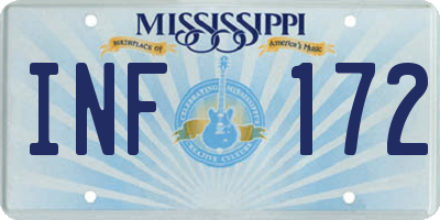 MS license plate INF172