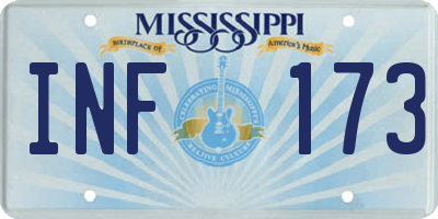 MS license plate INF173