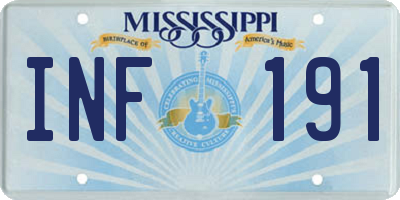 MS license plate INF191