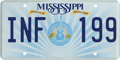 MS license plate INF199