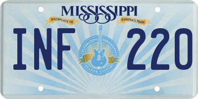 MS license plate INF220