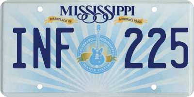 MS license plate INF225