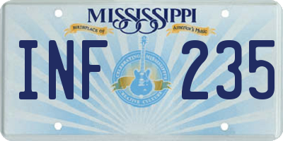 MS license plate INF235