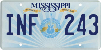 MS license plate INF243