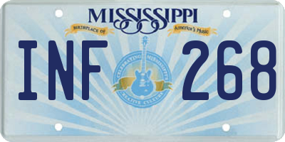 MS license plate INF268