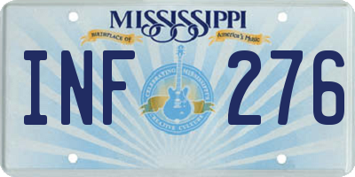 MS license plate INF276