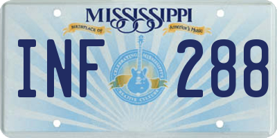 MS license plate INF288