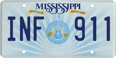 MS license plate INF911