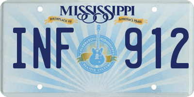 MS license plate INF912
