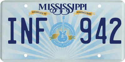 MS license plate INF942
