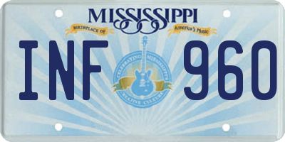 MS license plate INF960