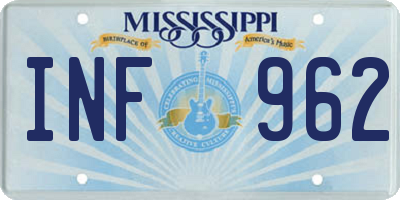 MS license plate INF962