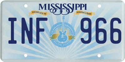 MS license plate INF966