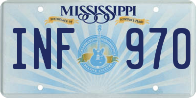 MS license plate INF970