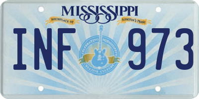 MS license plate INF973