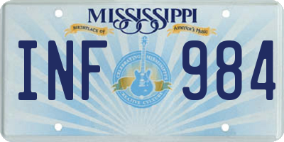 MS license plate INF984