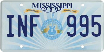 MS license plate INF995