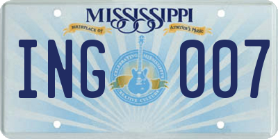 MS license plate ING007