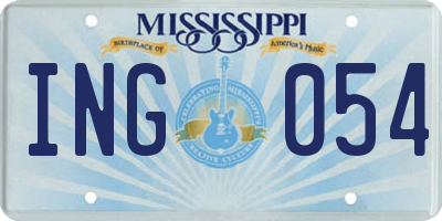 MS license plate ING054