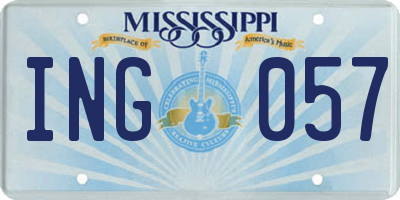 MS license plate ING057
