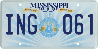MS license plate ING061