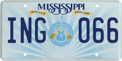 MS license plate ING066