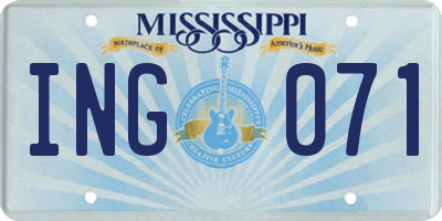 MS license plate ING071