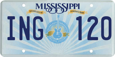 MS license plate ING120