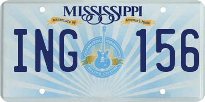 MS license plate ING156